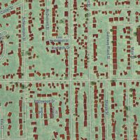 Close-up of the map of Essexville, Michigan print showing street and building detail