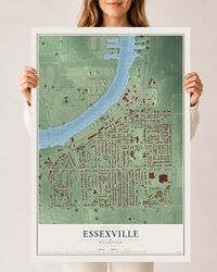 Map of Essexville, Michigan, 24 x 36 inch unframed archival matte print
