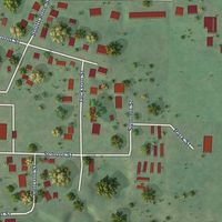Second close-up of the map of Ettrick, Wisconsin print showing more streets and buildings