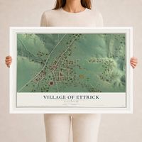 Map of Ettrick, Wisconsin, 24 x 36 inch print in a white wood frame