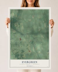 Map of Evergreen, Sanilac County, Michigan, 24 x 36 inch unframed archival matte print