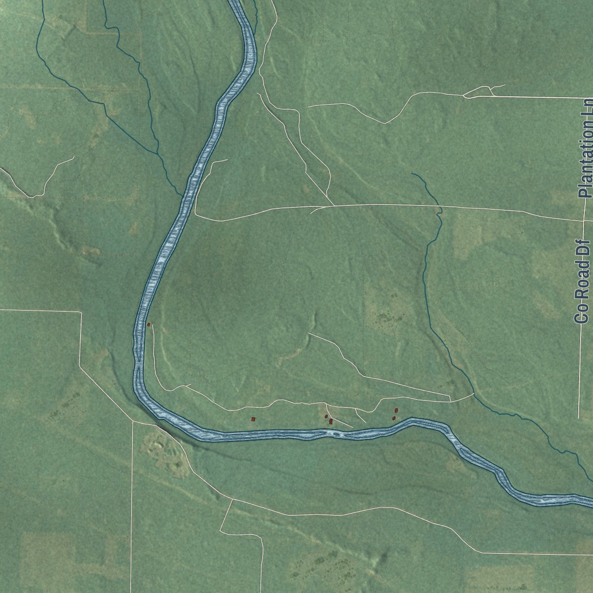 Second close-up of the map of Ewing, Michigan print showing more streets and buildings