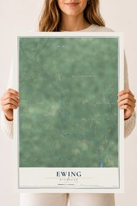Map of Ewing, Michigan, 18 x 24 inch unframed archival matte print