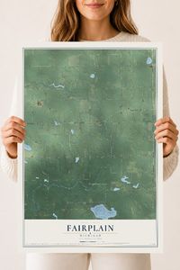 Map of Fairplain, Michigan, 18 x 24 inch unframed archival matte print