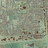 Close-up of the map of Farmington Hills, Michigan print showing street and building detail