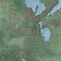 Second close-up of the map of Fenton, Genesee County, Michigan print showing more streets and buildings