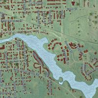 Close-up of the map of Fenton, Michigan print showing street and building detail