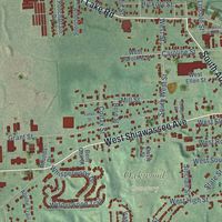 Second close-up of the map of Fenton, Michigan print showing more streets and buildings