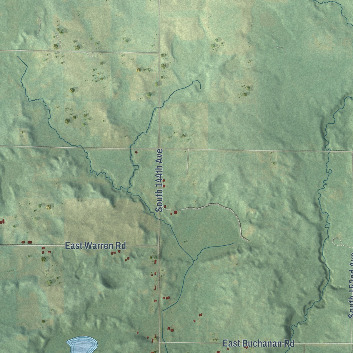 Second close-up of the map of Ferry, Michigan print showing more streets and buildings