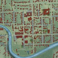 Second close-up of the map of Flushing, Michigan print showing more streets and buildings
