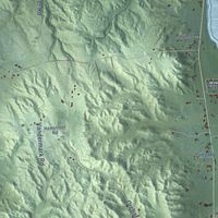 Second close-up of the map of Forest Home, Michigan print showing more streets and buildings
