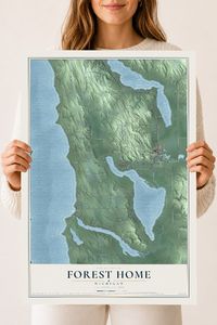 Map of Forest Home, Michigan, 18 x 24 inch unframed archival matte print