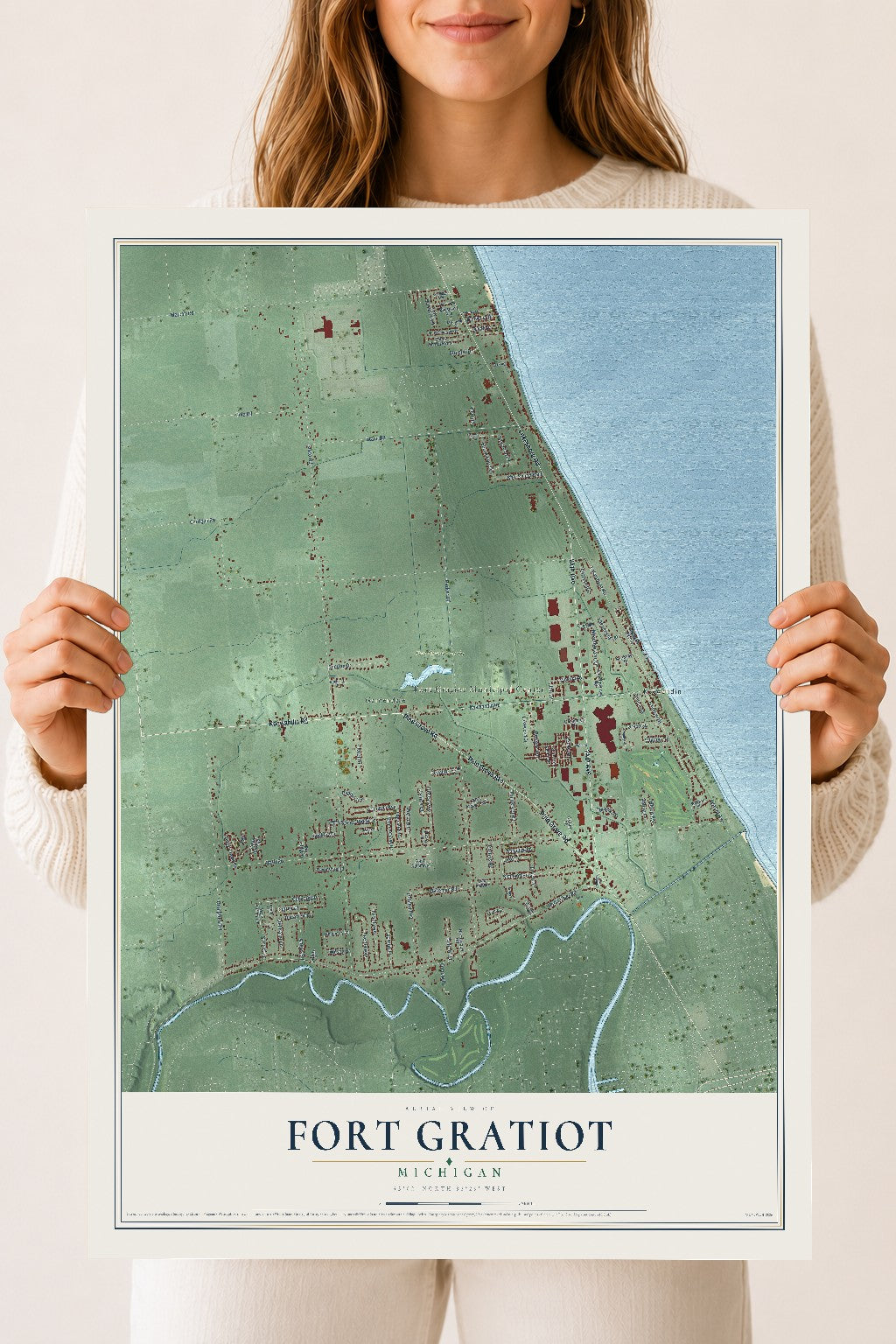 Map of Fort Gratiot, Michigan, 18 x 24 inch unframed archival matte print