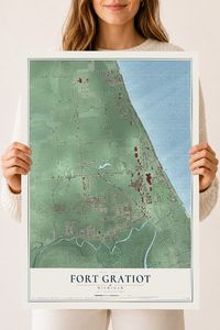 Map of Fort Gratiot, Michigan, 18 x 24 inch unframed archival matte print