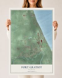 Map of Fort Gratiot, Michigan, 24 x 36 inch unframed archival matte print