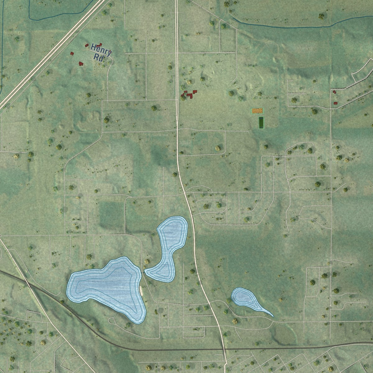 Close-up of the map of Fort Winnebago, Wisconsin print showing street and building detail