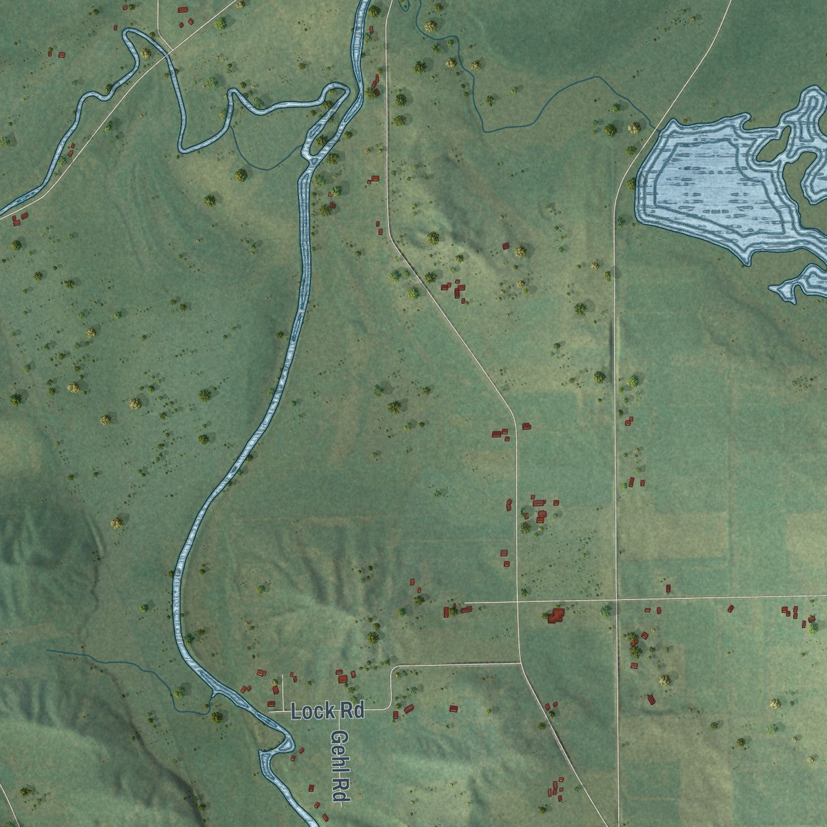 Second close-up of the map of Fort Winnebago, Wisconsin print showing more streets and buildings