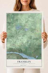 Map of Franklin, Houghton County, Michigan, 18 x 24 inch unframed archival matte print