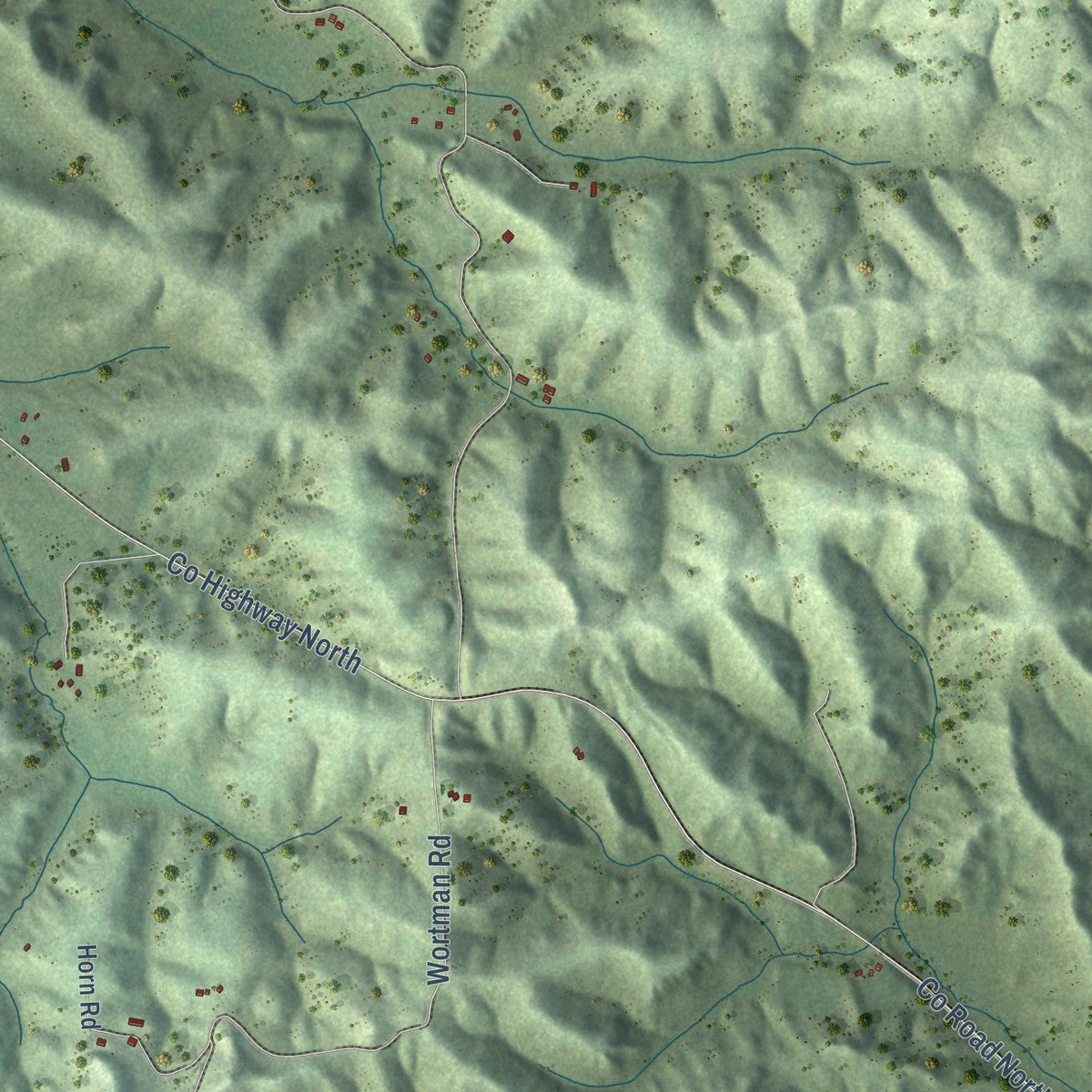 Second close-up of the map of Franklin, Jackson County, Wisconsin print showing more streets and buildings