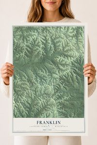 Map of Franklin, Jackson County, Wisconsin, 18 x 24 inch unframed archival matte print