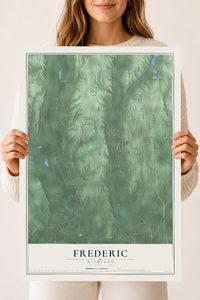 Map of Frederic, Michigan, 18 x 24 inch unframed archival matte print