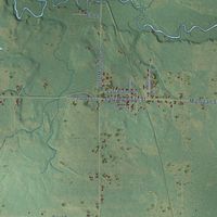 Second close-up of the map of Free Soil, Mason County, Michigan print showing more streets and buildings