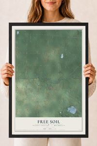 Map of Free Soil, Mason County, Michigan, 18 x 24 inch print in a black wood frame