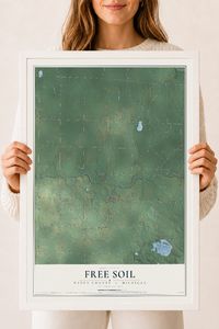 Map of Free Soil, Mason County, Michigan, 18 x 24 inch print in a white wood frame