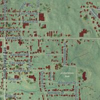 Second close-up of the map of Fremont, Newaygo County, Michigan print showing more streets and buildings