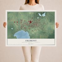 Map of Fremont, Newaygo County, Michigan, 24 x 36 inch unframed archival matte print