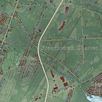 Second close-up of the map of Frenchtown, Michigan print showing more streets and buildings
