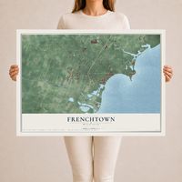 Map of Frenchtown, Michigan, 24 x 36 inch unframed archival matte print
