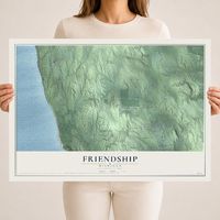 Map of Friendship, Michigan, 18 x 24 inch unframed archival matte print