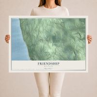 Map of Friendship, Michigan, 24 x 36 inch unframed archival matte print