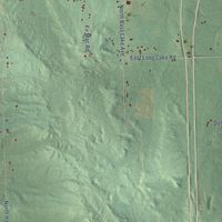Second close-up of the map of Frost, Michigan print showing more streets and buildings