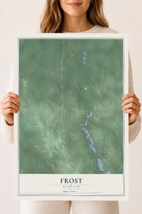 Map of Frost, Michigan, 18 x 24 inch unframed archival matte print