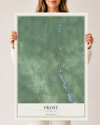 Map of Frost, Michigan, 24 x 36 inch unframed archival matte print