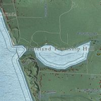 Second close-up of the map of Fruitland, Michigan print showing more streets and buildings