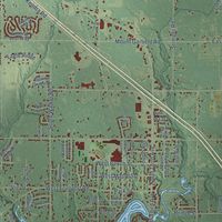 Second close-up of the map of Fruitport, Muskegon County, Michigan print showing more streets and buildings