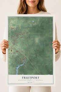 Map of Fruitport, Muskegon County, Michigan, 18 x 24 inch unframed archival matte print