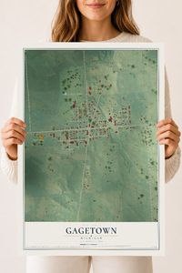 Map of Gagetown, Michigan, 18 x 24 inch unframed archival matte print