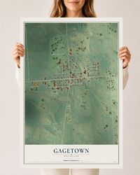 Map of Gagetown, Michigan, 24 x 36 inch unframed archival matte print