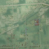 Second close-up of the map of Gaines, Genesee County, Michigan print showing more streets and buildings