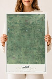 Map of Gaines, Genesee County, Michigan, 18 x 24 inch unframed archival matte print