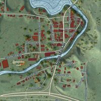 Close-up of the map of Galesville, Wisconsin print showing street and building detail