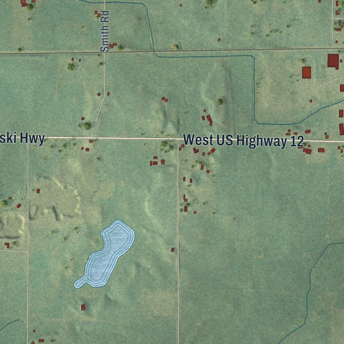 Second close-up of the map of Galien, Berrien County, Michigan print showing more streets and buildings