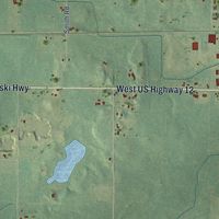 Second close-up of the map of Galien, Berrien County, Michigan print showing more streets and buildings