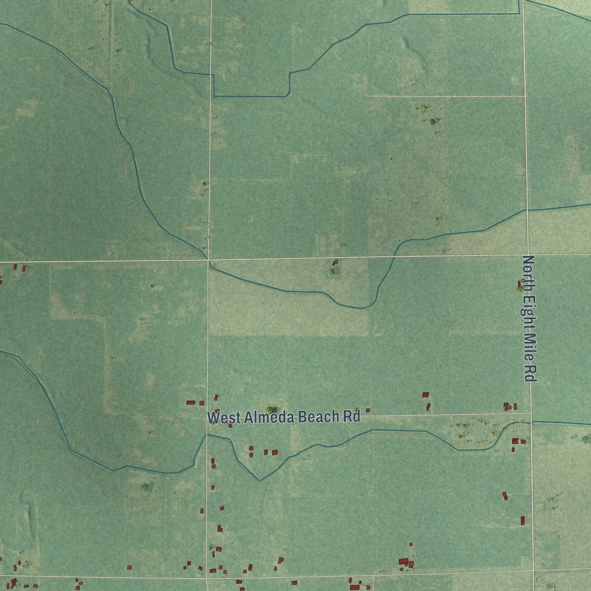 Second close-up of the map of Garfield, Bay County, Michigan print showing more streets and buildings