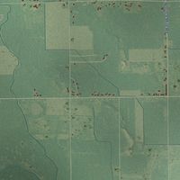 Close-up of the map of Garfield, Bay County, Michigan print showing street and building detail