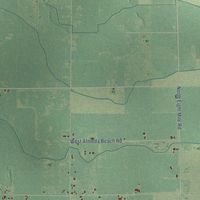 Second close-up of the map of Garfield, Bay County, Michigan print showing more streets and buildings